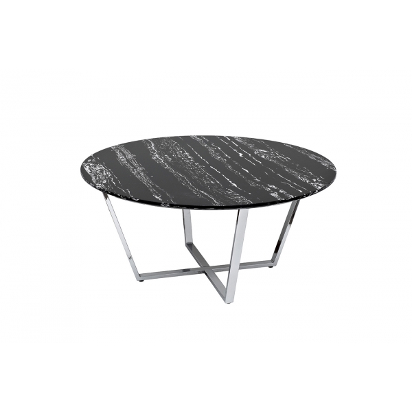 30B-85531 Стол журнальный круглый черный/хром d90*41см