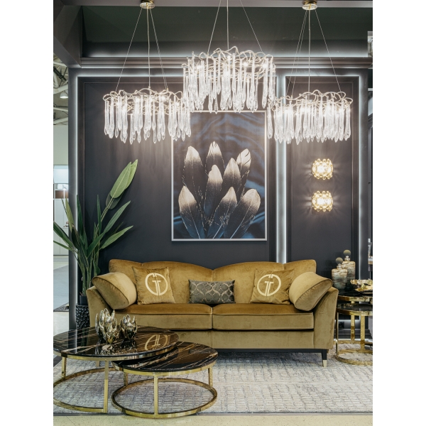 89VOR-GOLDEN FEATHER/1  Холст "Золотое перо-1" 140*100 см, багет латунь