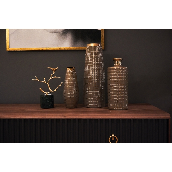 18H7827-S Ваза с золотым декором d10*25см