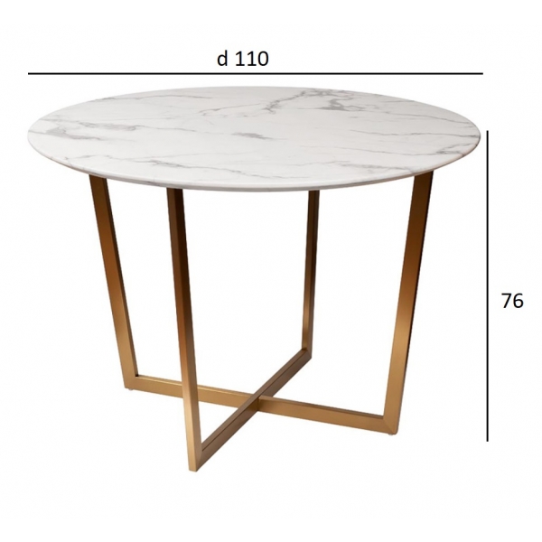 33FS-DT3022-BBS Стол обеденный круглый Pearl White d110*76см