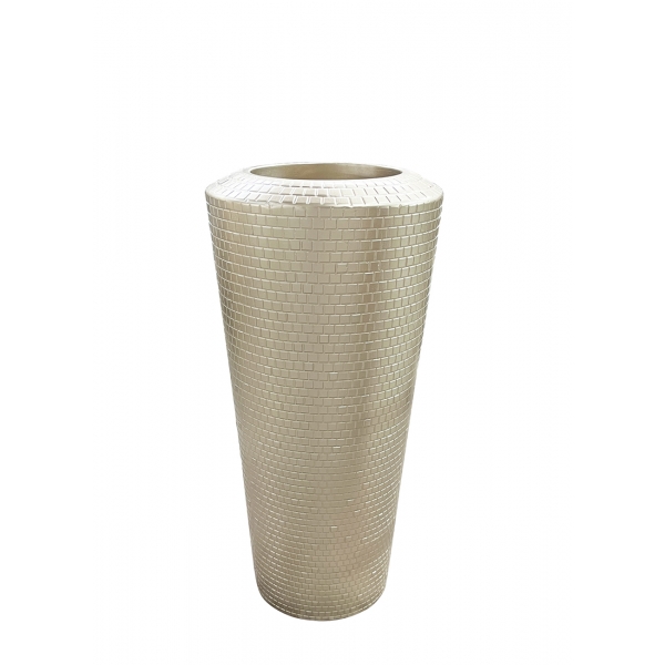 ZS2060-27CH Кашпо c фактурной отделкой шампань d32*65см