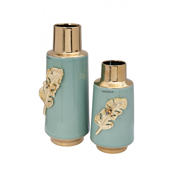 55RD6345S Ваза керамическая с золотым декором 13*14*28см