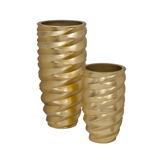 ZS2058-27 Кашпо волнистое цвет золото d36*77см