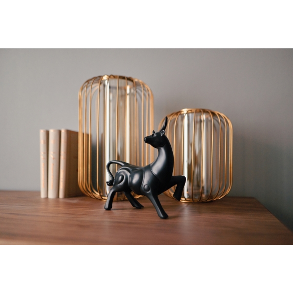 55RV2946L Ваза-подсвечник декоративная металл/стекло d21*35см