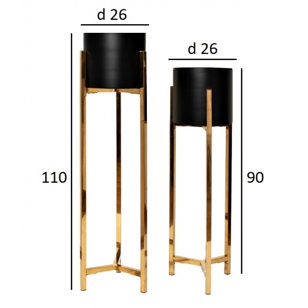 57EL-FP02 Подставка под цветы (набор из 2 шт) d26*90/d26*110см
