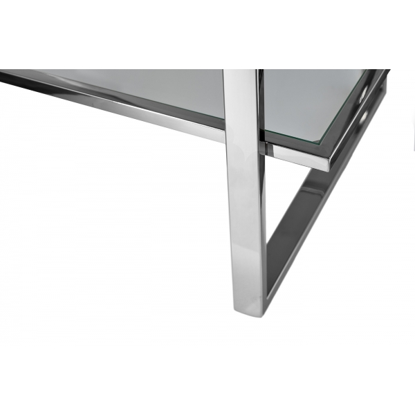 47ED-00400 Стеллаж прозр.стекло/хром 81*40*200см