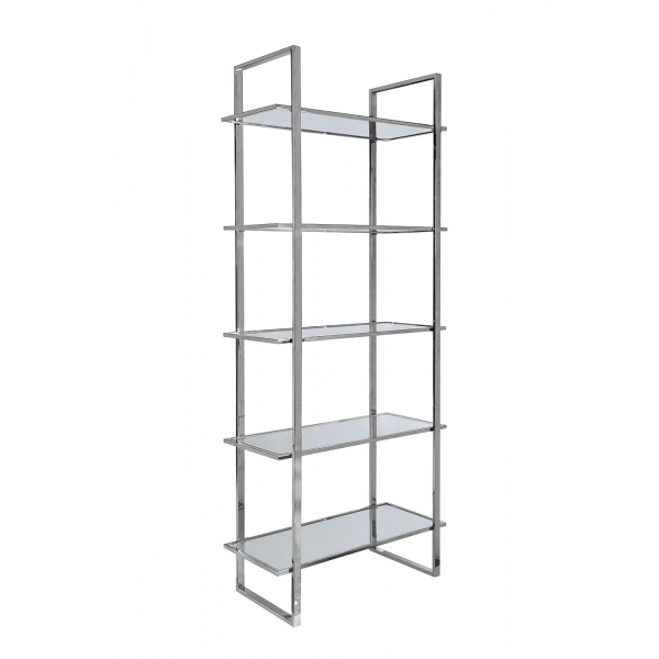 47ED-00400 Стеллаж прозр.стекло/хром 81*40*200см