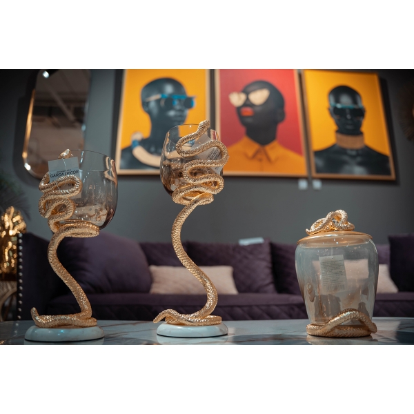 69-321003 Ваза декор.с крышкой "Serpente" 13,5*13,5*22 см