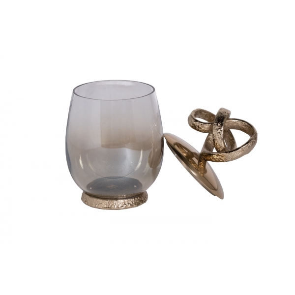 69-921152 Ваза декор.с крышкой "Лиана" металл/стекло16*16*30,5см