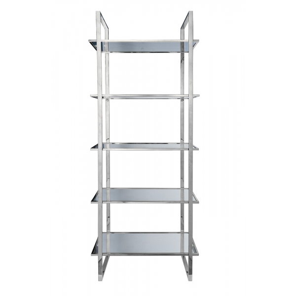 47ED-00400 Стеллаж прозр.стекло/хром 81*40*200см