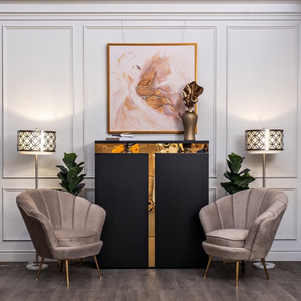 71PN-50737 Ваза декоративная золотистая 27*23*90см