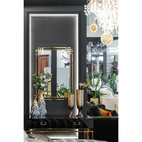 71PN-1232 Ваза металлическая черно-золотистая 23*9*50см