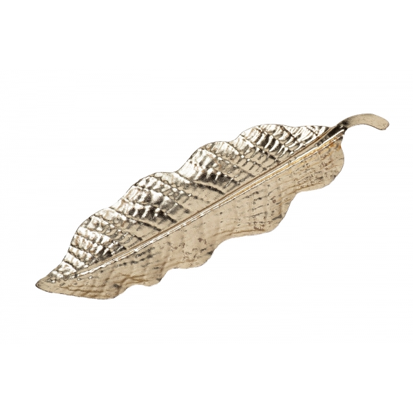 37SM-88020 Тарелка декор. "Перо" цвет золото 27,3*8,3*2,5см