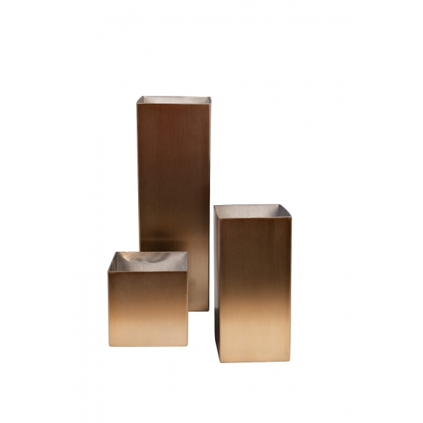 58DB-28002 Ваза нерж.ст/мат.бронза 10*10*20см