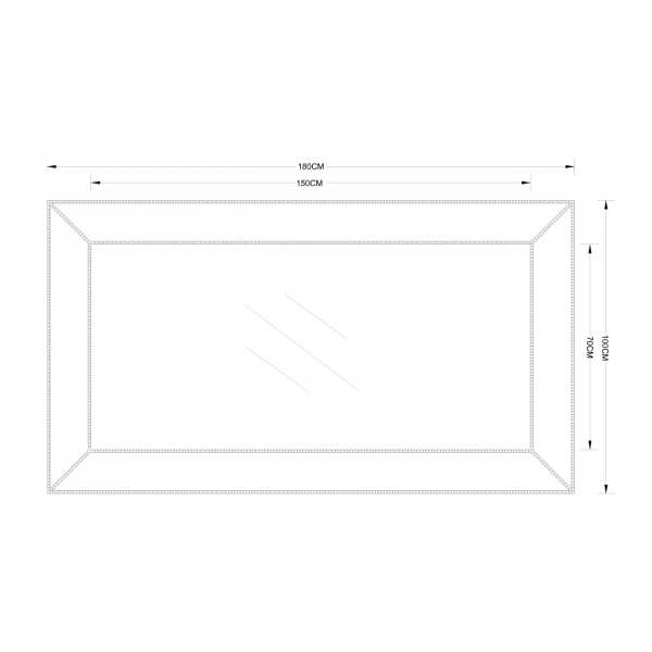 19-OA-8174 Зеркало прямоугольное 100*180см