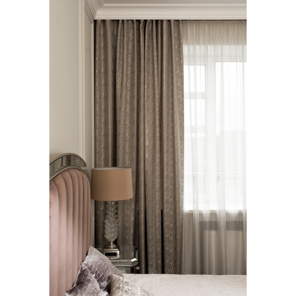 121GD-12130 Портьера Ambition серая 300*260