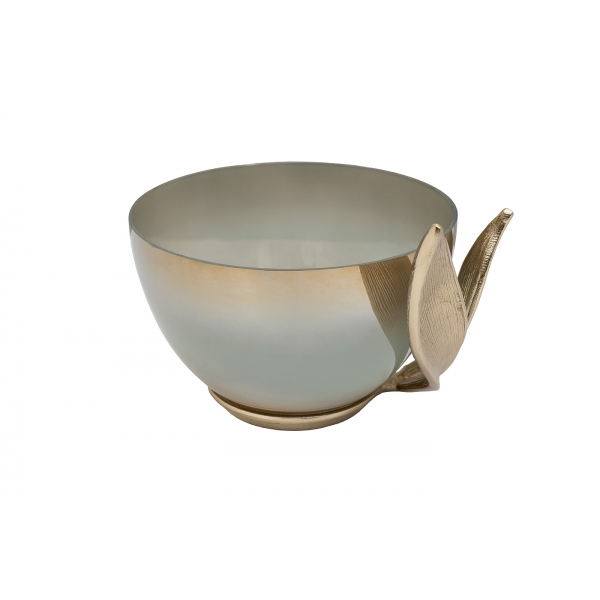 69-22764 Чаша декорат."Flora" стекло, мет.зол. 27,5*26*19 см