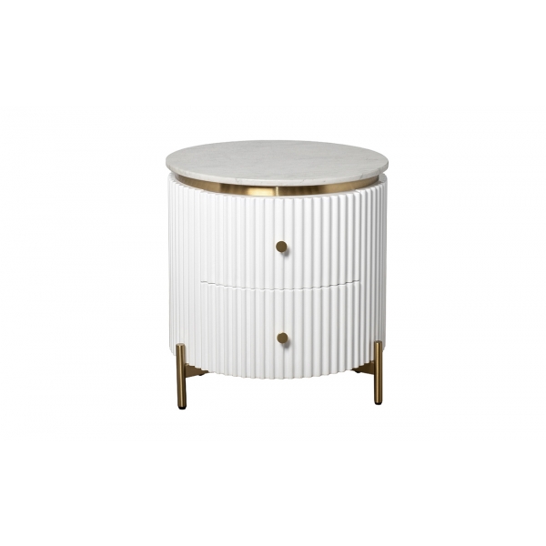 77IP-GD009-TUMB/1 Тумбочка 2 ящика с мраморной столешницей d51*55см