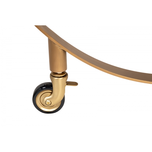 58DB-23085 Стол-тележка сервировочн ст.прозр/латунь 70*48*76