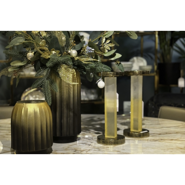 71PN-52240 Ваза декоративная стекл. золотая 14,6*14,6*32см