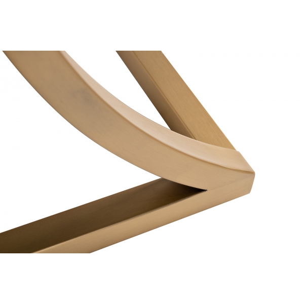 KFG087/2 Стеллаж "Полусфера" прозрачное стекло/золото матовый 71*48*202см