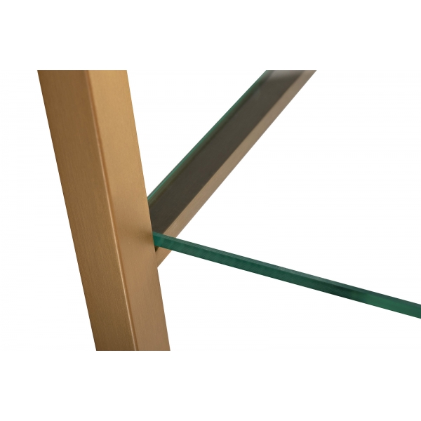 KFG087/2 Стеллаж "Полусфера" прозрачное стекло/золото матовый 71*48*202см