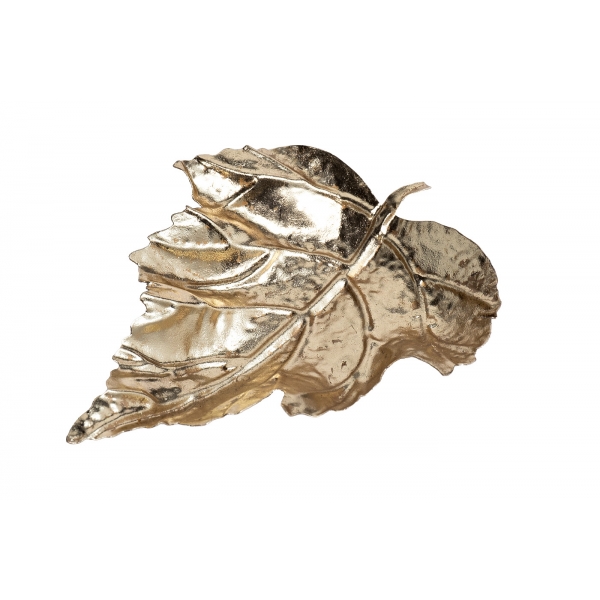 37SM-88030 Тарелка декоративная "Лист" цвет золото 21,6*17,8*5,1см