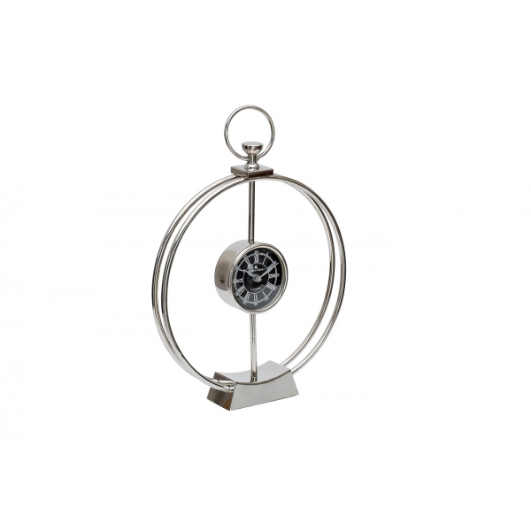 79MAL-5855-40 Часы настольные цвет хром d33см