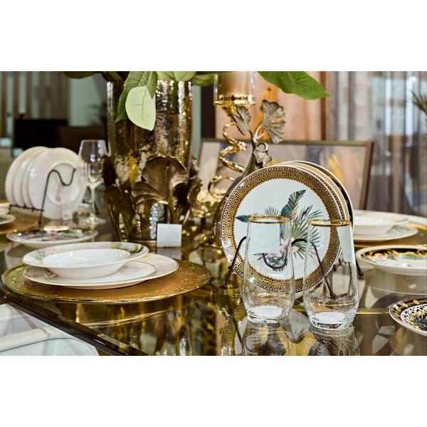 SR3000130 Стакан для воды 390мл прозрачный с золотым кантом (6)