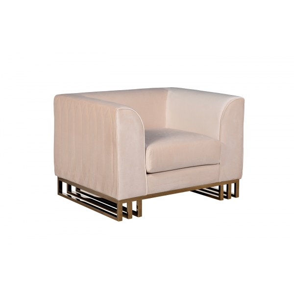 102AN-20491 Кресло Lucerne велюр бежевое 110*86*75см
