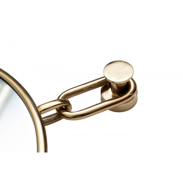 79MAL-9231-86G Зеркало на подвесе двойное рама металл. цвет золото d35см