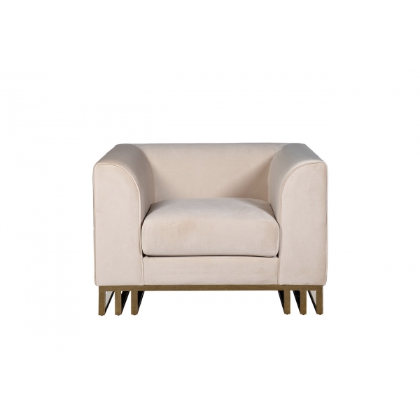 102AN-20491 Кресло Lucerne велюр бежевое 110*86*75см