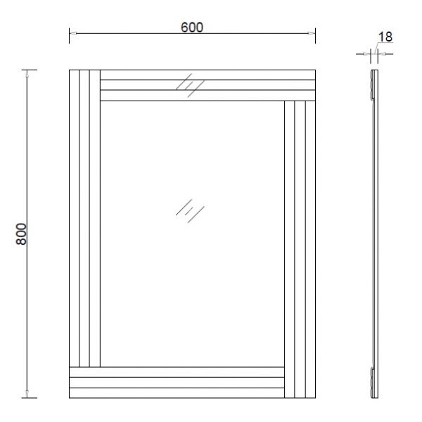 KFG151 Зеркало прямоугольное 60*80см