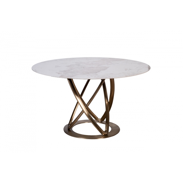 57EL-79000 Стол обеденный белый керамика d130*75см