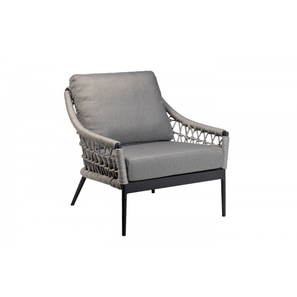 39AR-00628 Кресло "Марра" темно-серое 80*80*85,5см, оплетка"сеть"