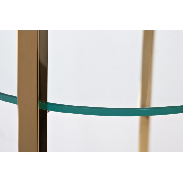 47ED-00501 Стеллаж прозр.стекло/золото 53*53*183см