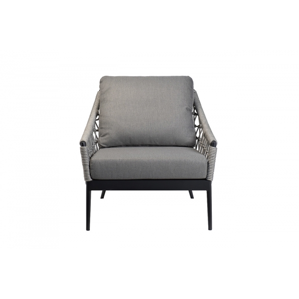 39AR-00628 Кресло "Марра" темно-серое 80*80*85,5см, оплетка"сеть"