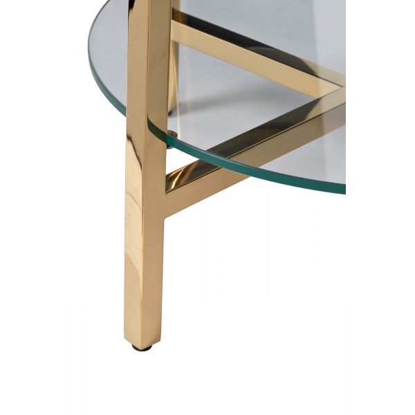 47ED-00501 Стеллаж прозр.стекло/золото 53*53*183см