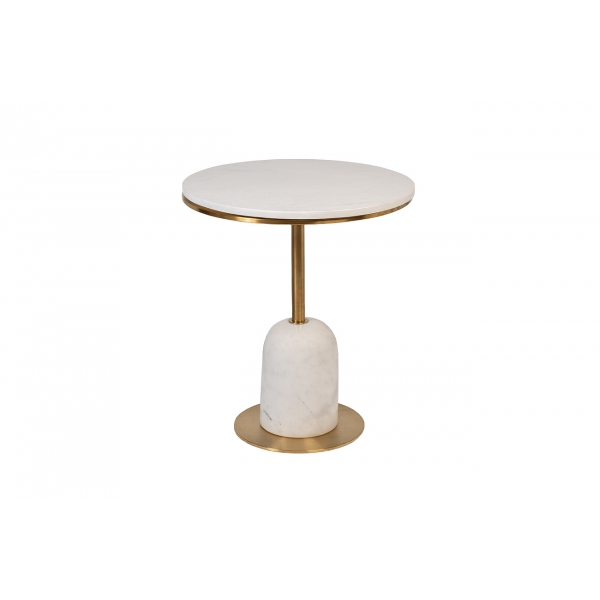 76AR-07000 Стол журнальный мрамор белый d50*58см