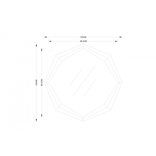 19-OA-9122 Зеркало 8 граней 100*100см