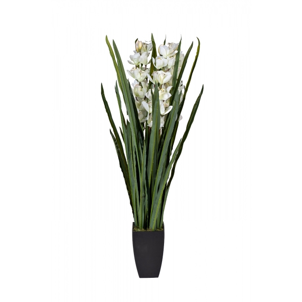 29BJ-911-45 Орхидея CYMBIDIUM искусств. белая в горшке h110 см