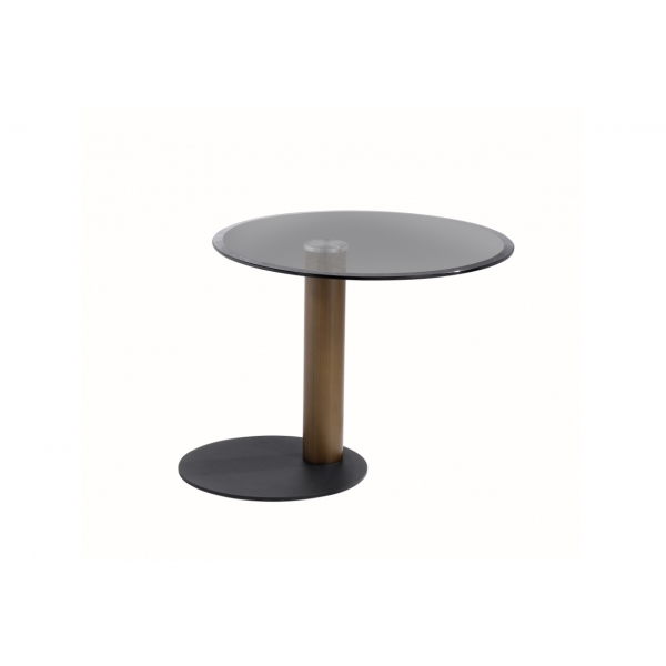 76AR-24200 Стол журнальный темное стекло d55*43см