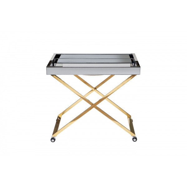 KFG134 Стол сервировочный матовый, н/ж сталь золото 80*55*67см