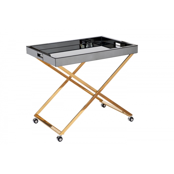 KFG134 Стол сервировочный матовый, н/ж сталь золото 80*55*67см
