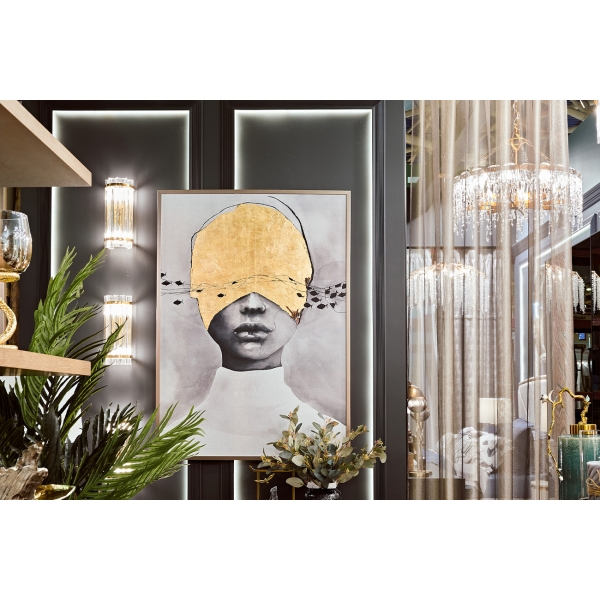 89VOR-ZATMENIE-2 Холст "Затмение-2" 100х70 см, багет( латунь),поталь