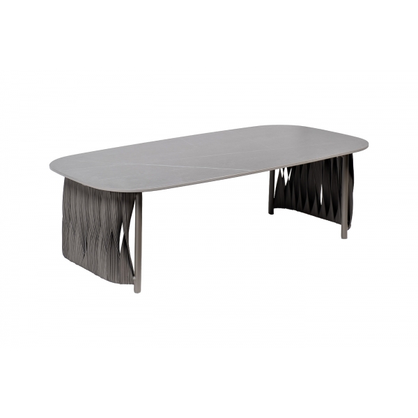 39AR-00403 Стол журнальный уличный Оливер серый 77*130*43см