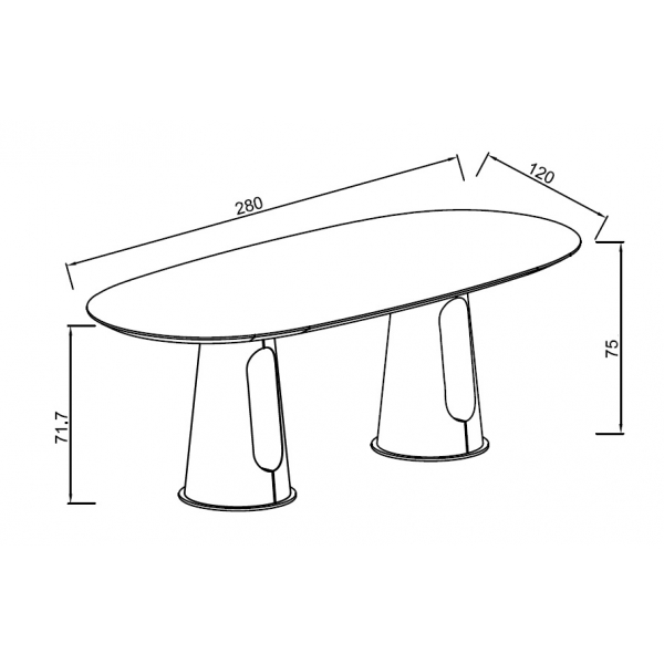 160KD-60072 Стол обеденный, мрамор Venetian Brown, экокожа бежевая 280*120*75см