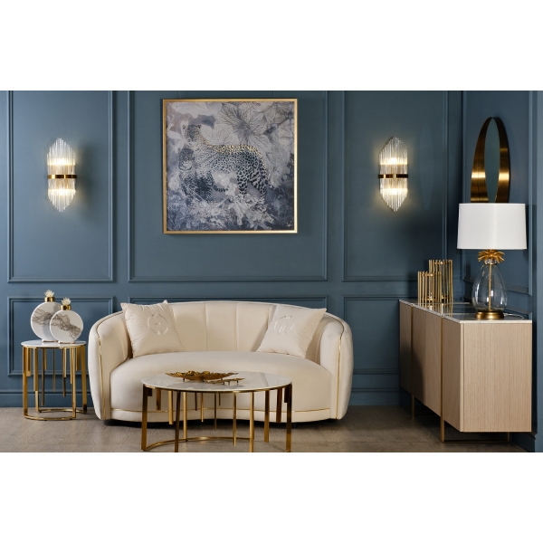 92EL-YG59025 Бра латунь, стекло прозр. 20*11*h.54см