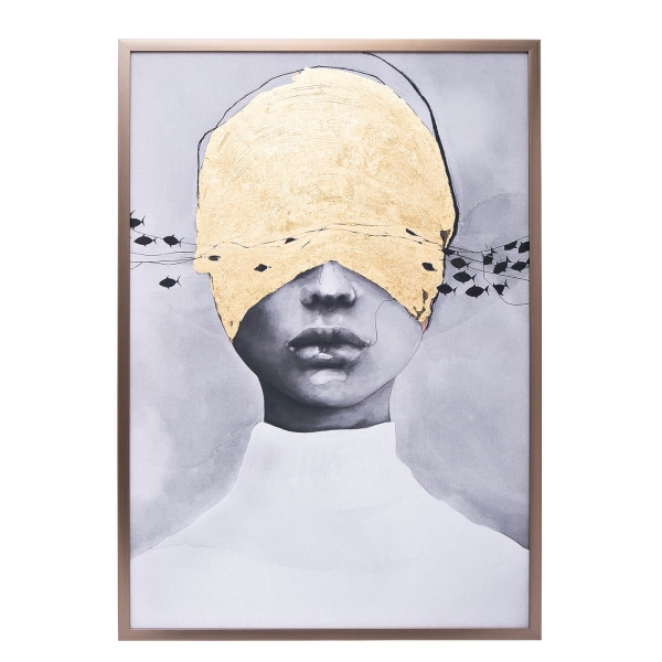 89VOR-ZATMENIE-2 Холст "Затмение-2" 100х70 см, багет( латунь),поталь