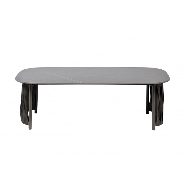 39AR-00403 Стол журнальный уличный Оливер серый 77*130*43см